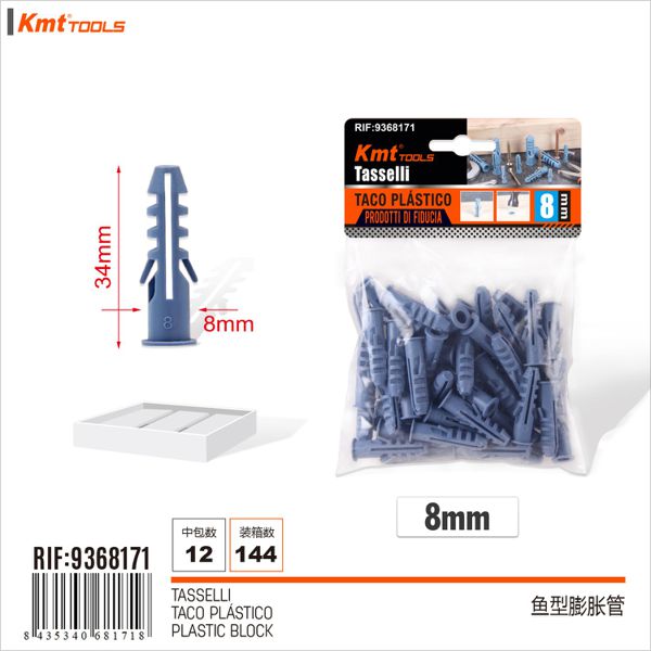 Bucha Plastico 8mm 50pcs