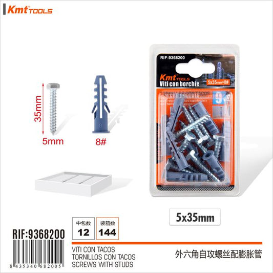 Parafuso com Bucha 9PET 5*35mm