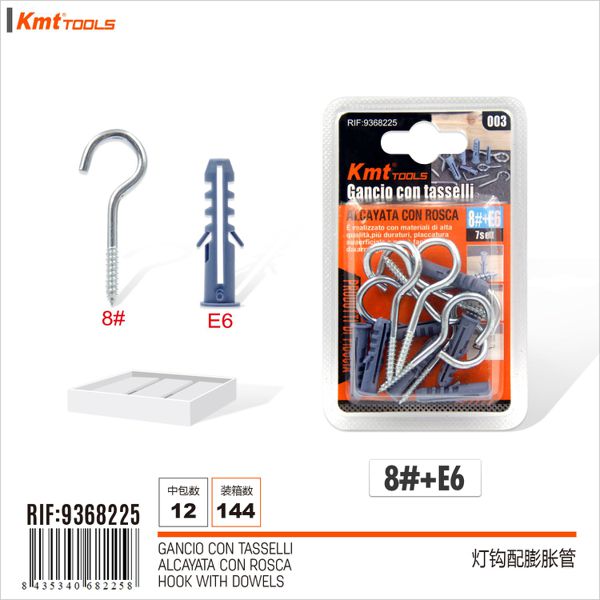 Gancho Aberto C/Bucha e6 7pcs