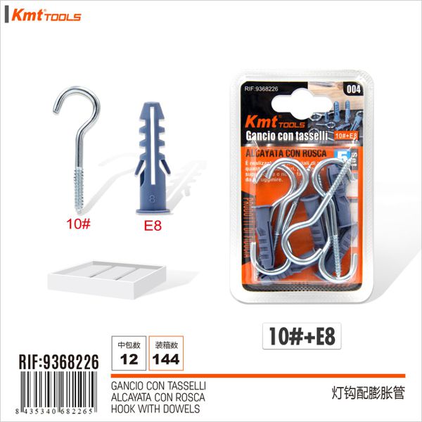 Gancho Aberto C/Bucha e8 5pcs