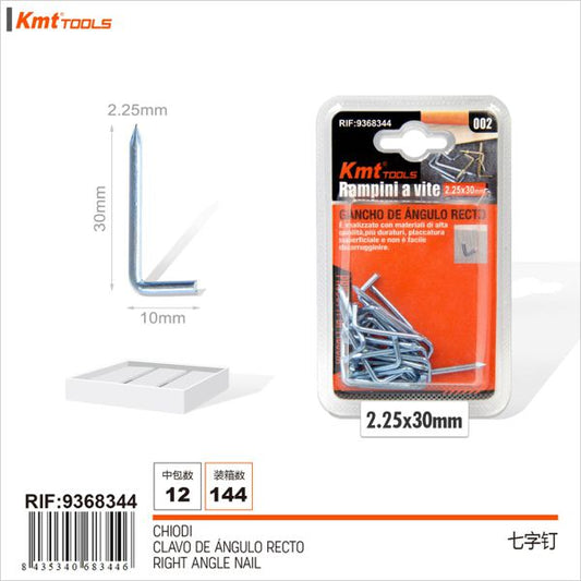 Gancho de Angulo Reto 2.6*10*30mm 24pcs