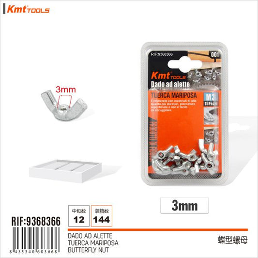 Porca Tipo Borboleta M3 15pcs