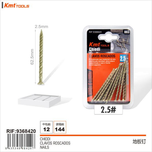 Pregos Roscados 2.5# 62.5mm