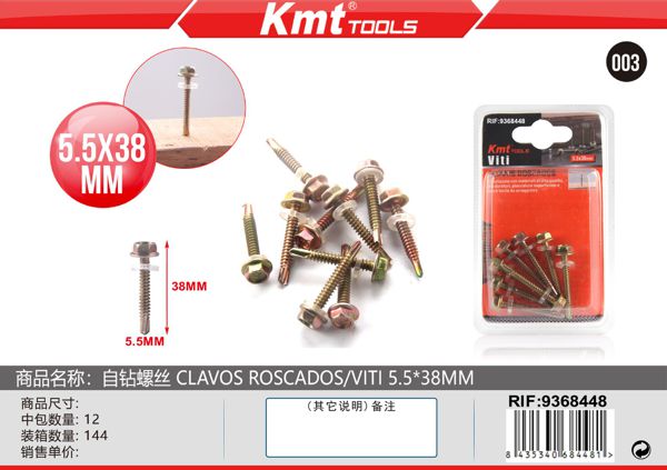 Parafusos Auto-Roscados 5.5*38mm 8pcs