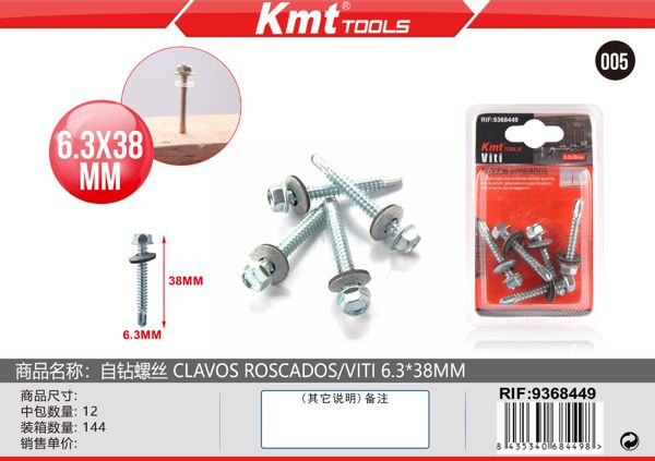 Parafusos Auto-Roscados 6.3*38mm 5pcs