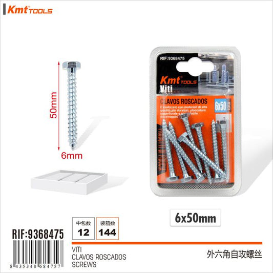 Parafuso Auto-Roscados 6*50mm 8PCS