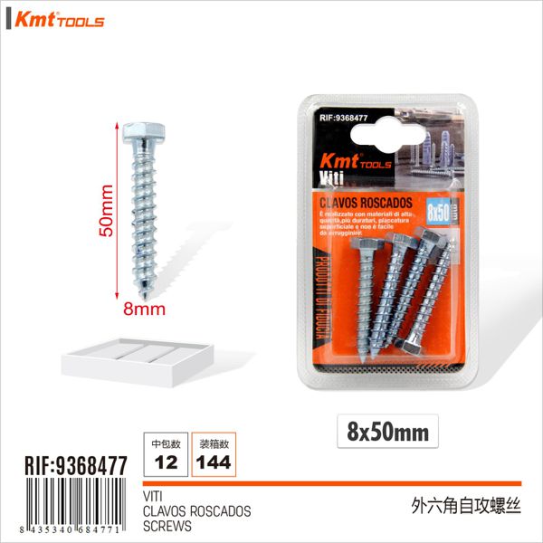 Parafuso Auto-Roscados 8*50mm 4PCS