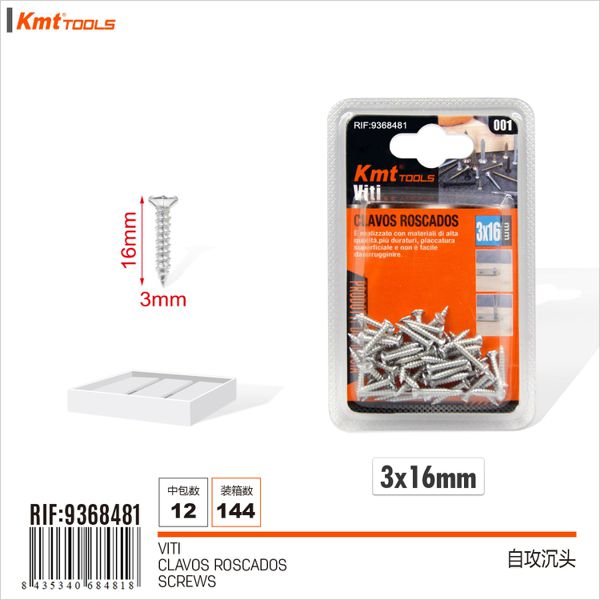 Parafuso 3*16mm 62pcs