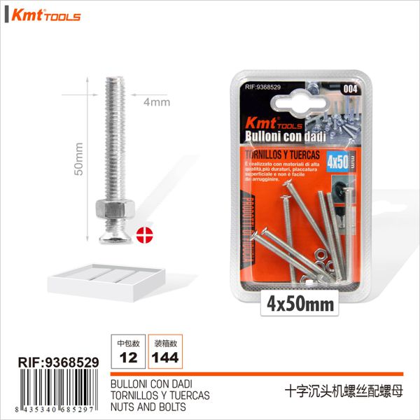 Parafuso Com Porca 4*50mm 7set