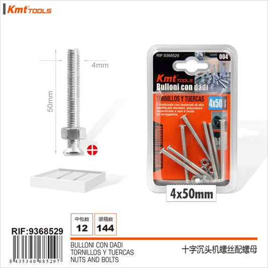 Parafuso Com Porca 4*50mm 7set