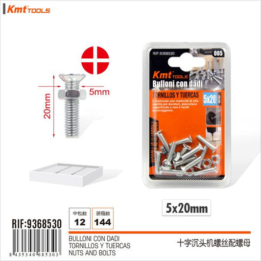 Parafuso Com Porca 5*20mm 12set
