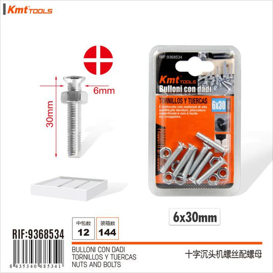 Parafuso Com Porca 6*30mm 7set