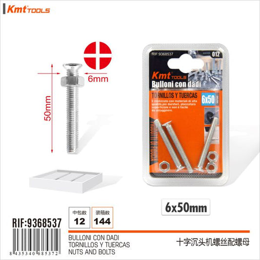 Parafuso Com Porca 6*50mm 3set