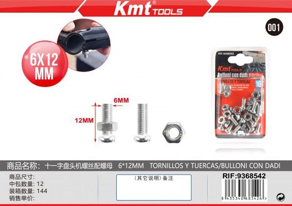 Parafuso Com Porca 6*12mm 20set