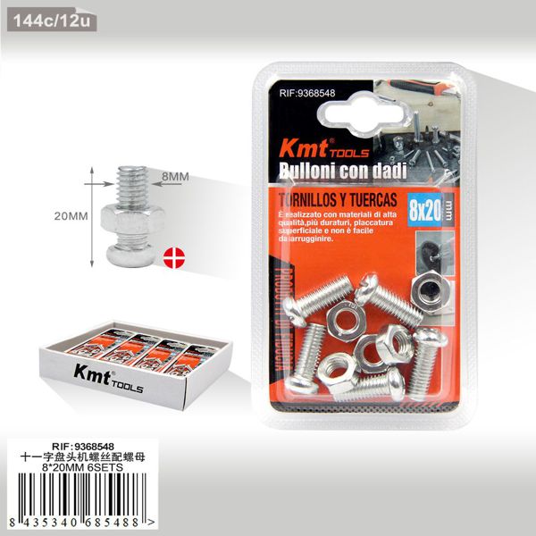 Parafuso Com Porca 8*20mm 6set