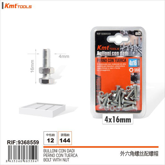 Parafusos Com Porcas 4*16mm M4 20pcs