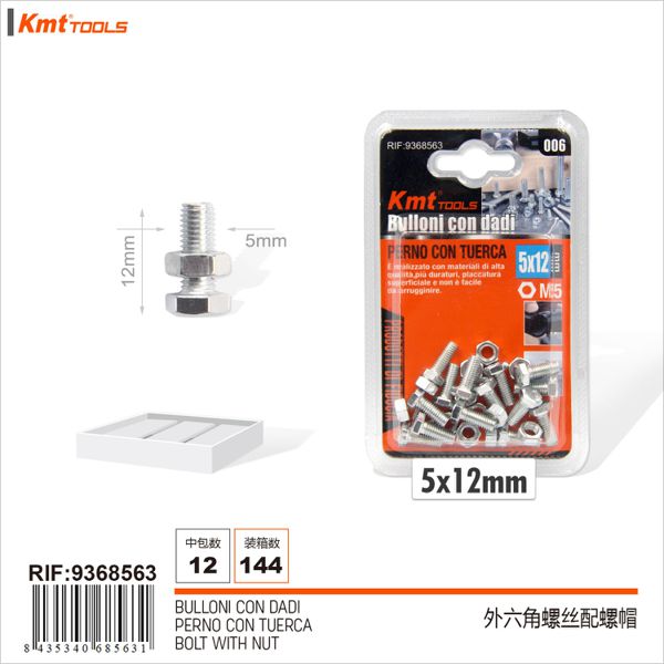 Parafusos Com Porcas 5*12mm M5 14pcs