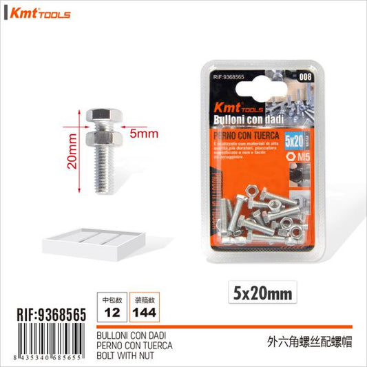 Parafusos Com Porcas 5*20mm M5 11pcs