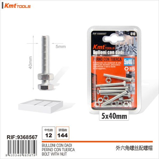 Parafusos Com Porcas 5*40mm M5 8pcs