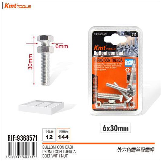 Parafusos Com Porcas 6*30mm M6 6pcs