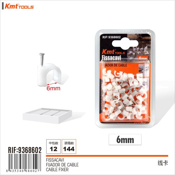 Fixador De Cabos 6mm 42pcs