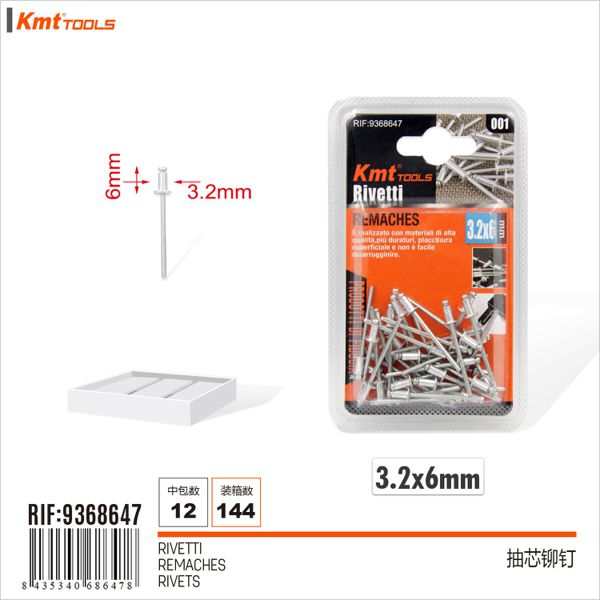 Rebite 3.2*6mm 34pcs