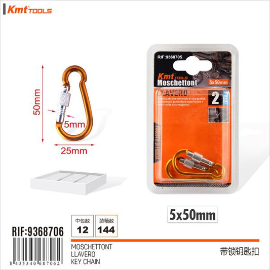 Mosquetao 5*50mm 2pcs