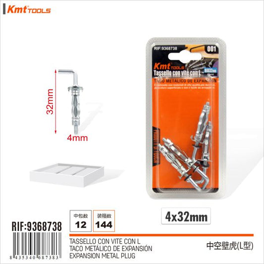 Bucha Metalico Com L M4*32mm 4pcs