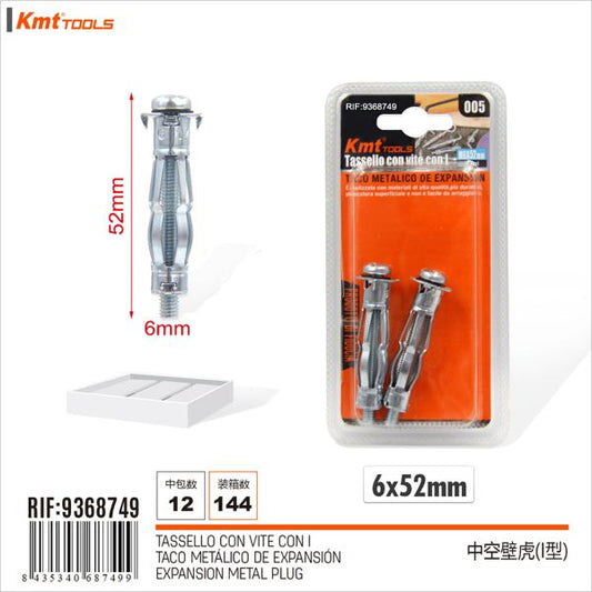 Bucha Metalico Com Parafuso M6*52mm 2pcs