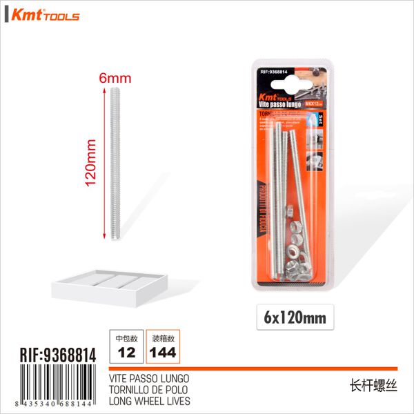 Varao Com Porca 6*120mm 4pcs