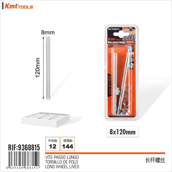 Varao Com Porca 8*120mm 2pcs