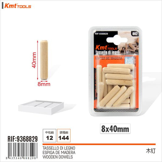 Cavilha De Madeira 8*40mm 16pcs