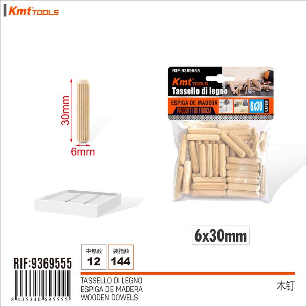 Cavilha De Madeira 6-30mm