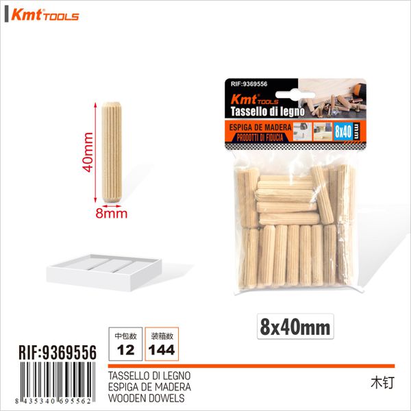 Cavilha De Madeira 8*40mm 45pcs