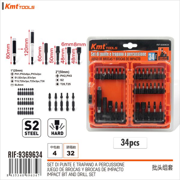 Conjunto Chaves E Pontas 34pcs