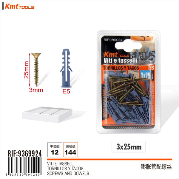 Parafuso com Bucha E5 3*25mm 25set