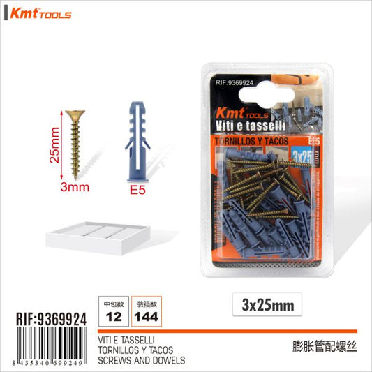 Parafuso com Bucha E5 3*25mm 25set