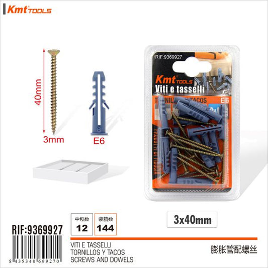 Parafuso com Bucha E6 3*40mm 16set