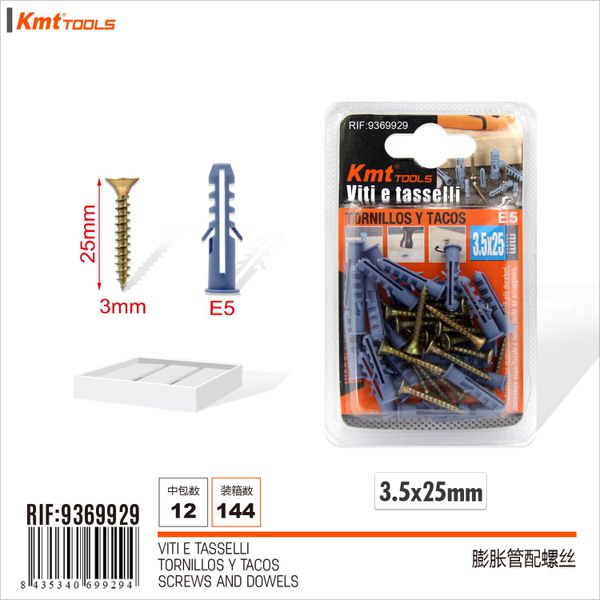 Parafuso com Bucha E5 3.5*25mm 22set