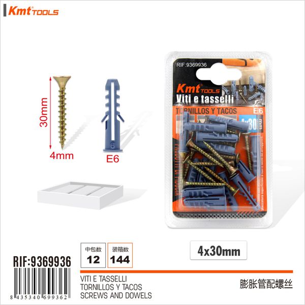 Parafuso com Bucha E6 4*30mm 15set