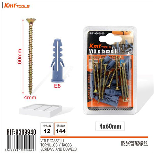 Parafuso com Bucha E8 4*60mm 8set