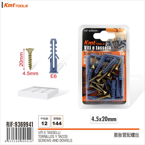 Parafuso com Bucha E6 4.5*20mm 18set