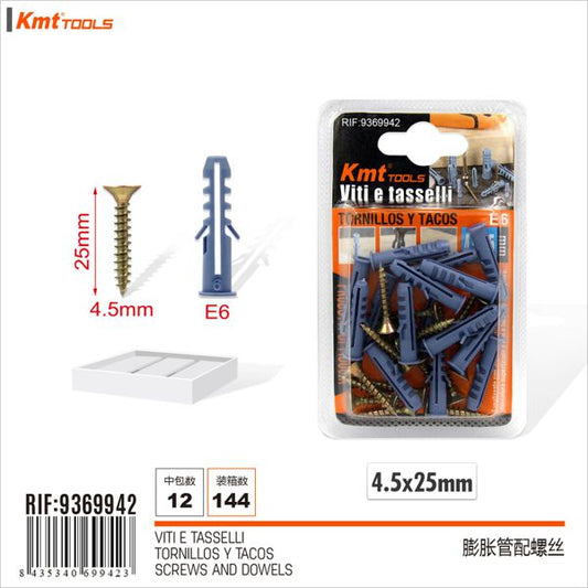 Parafuso com Bucha E6 4.5*25mm 16set