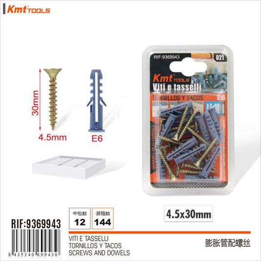 Parafuso com Bucha E6 4.5*30mm 14set