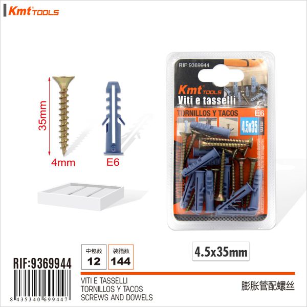 Parafuso com Bucha E6 4.5*35mm 12set