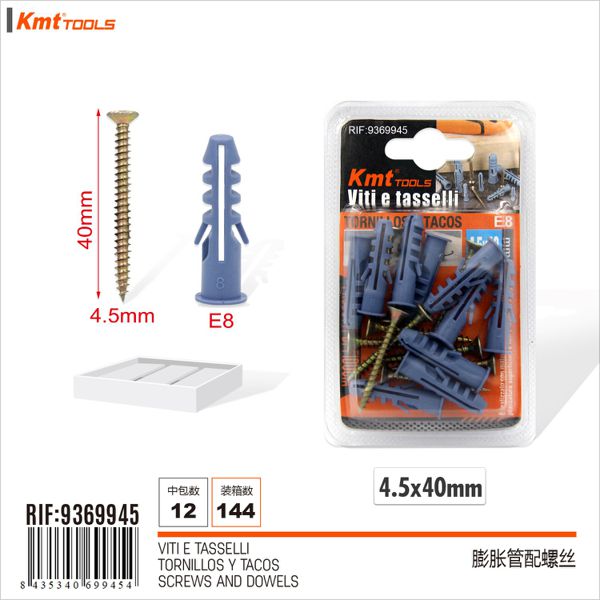 Parafuso com Bucha E8 4.5*40mm 10set