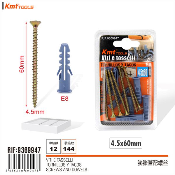 Parafuso com Bucha E8 4.5*60mm 7set