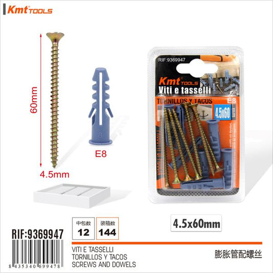 Parafuso com Bucha E8 4.5*60mm 7set