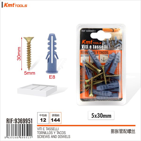 Parafuso com Bucha E8 5*30mm 10set