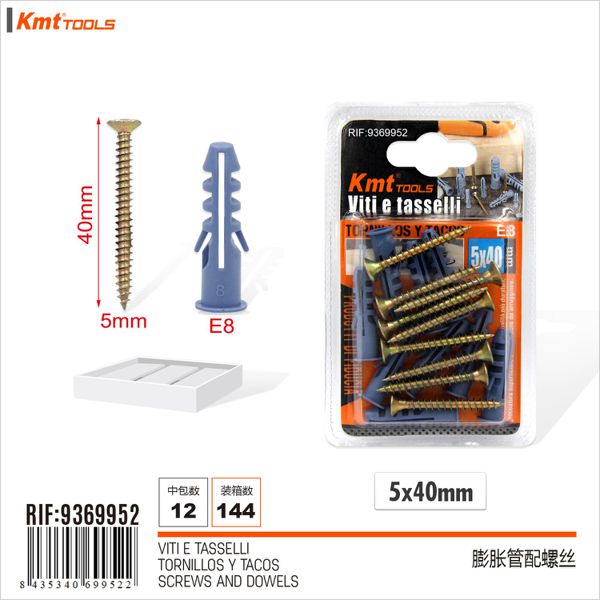 Parafuso com Bucha E8 5*40mm 9set